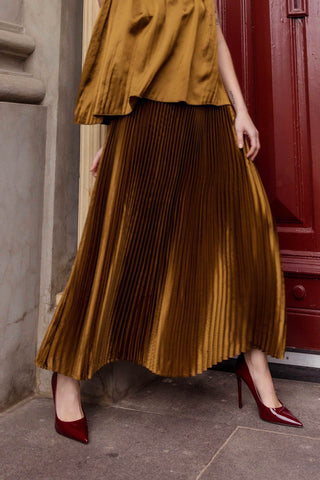 Extensions Pleated Skirt | Gold