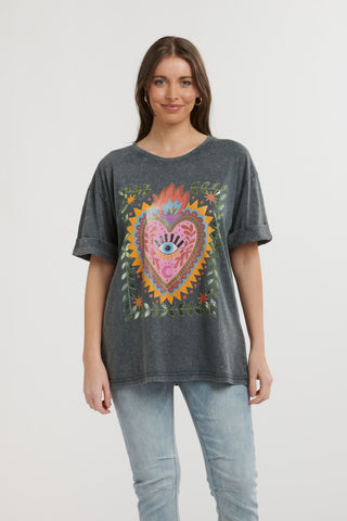 Sacred Heart Tee | Charcoal