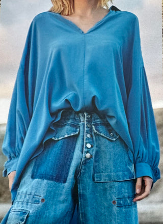 Mantaray Blouse | Sky Blue