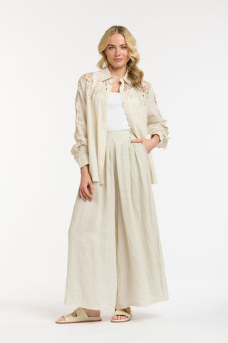 Lace Detailed Shirt | Natural