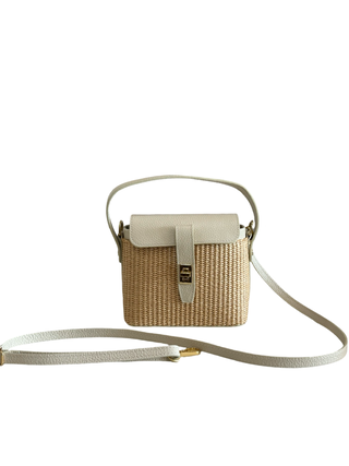 Canne Rafia & Leather Bag | Cream