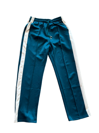 Track  Pant | Green with Cream Stripes