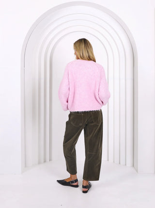 Leo Barrel Jeans Corduroy | Forest Moss