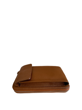 Zoe Leather crossbody Phone Wallet Pouch | Tan