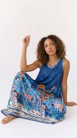 Positano Strappy Maxi Dress | Sky Blue