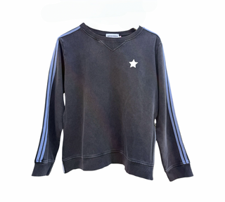 Arm Stripe Sweatshirt | Charcoal & Soft Grey