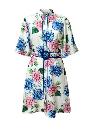 Martha Dress | Short White Floral