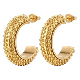 Decorative Hoop Earrings | Gold