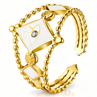 Crown Evil Eye Ring | Gold