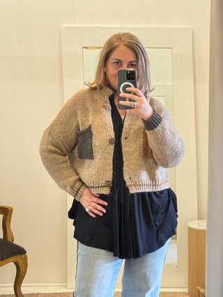 Short Cardigan | Taupe