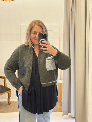 Short Cardigan | Khaki