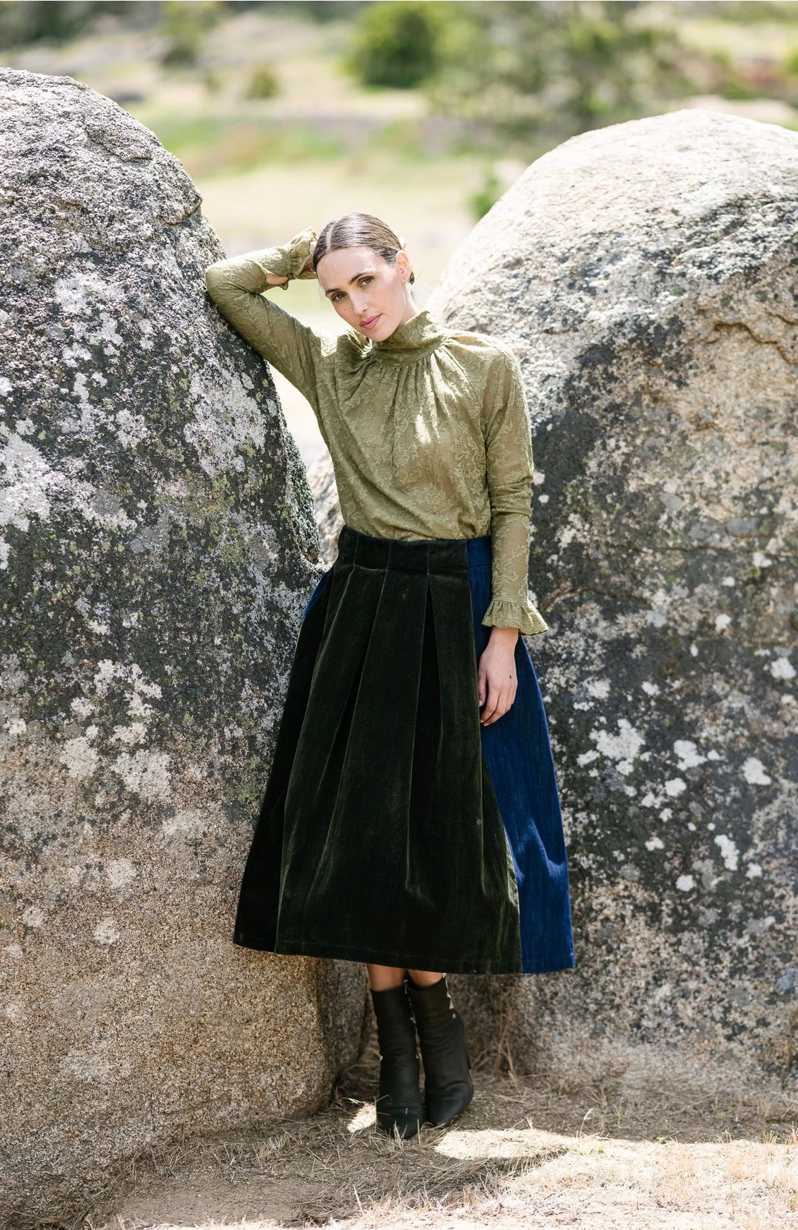 Bales Denim Skirt | Moss