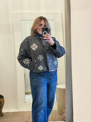 The Barcelona Embellished Jacket | Charcoal