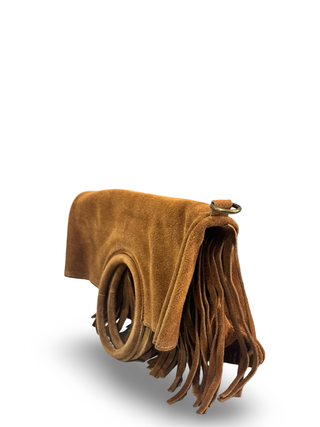 The Woodstock Fringe Clutch | Camel