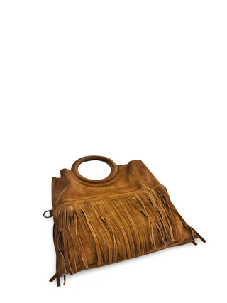 The Woodstock Fringe Clutch | Camel