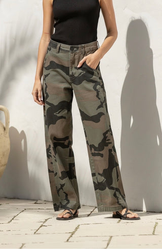 Camo Barrel Jeans | Khaki