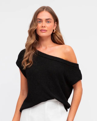 Off The Shoulder Tank Top | Black