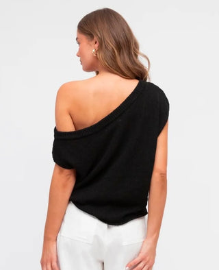 Off The Shoulder Tank Top | Black