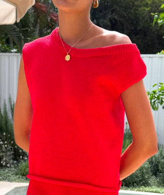 Off The Shoulder Tank Top | Red