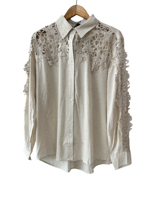 Lace Detailed Shirt | Natural
