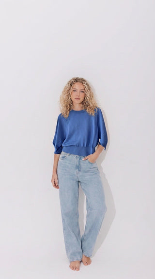 Crew neck Knit | Demin