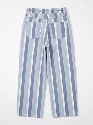 Miller Drawstring Patch Jean | Blue Stripe
