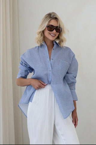Boyfriend Shirt | Blue Check