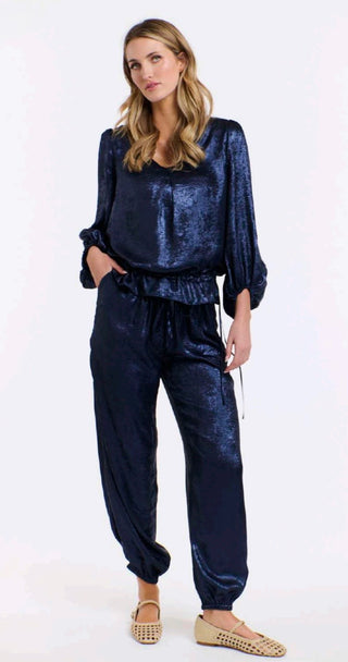 Leni Pant Metallic | Indigo