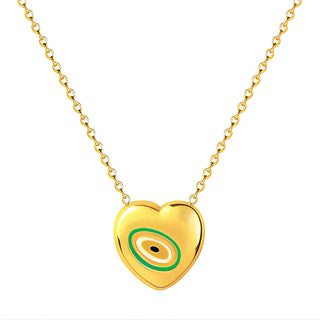 Heart Pendant with Evil Eye