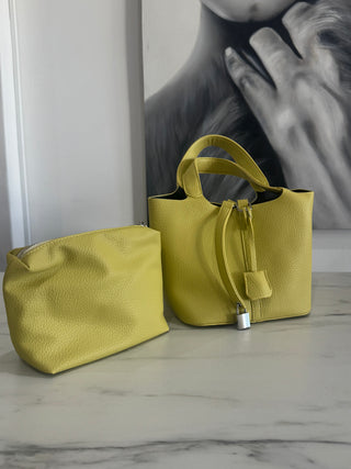 Allegra Locket Bucket Bag | Lemon Chiffon