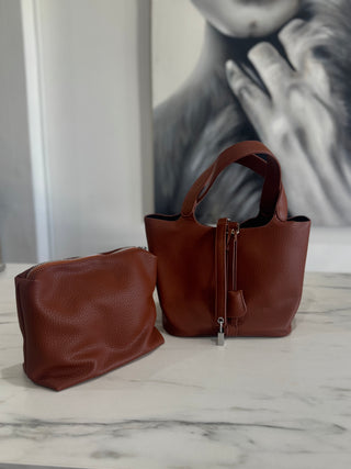 Allegra Locket Bucket Bag | Tan