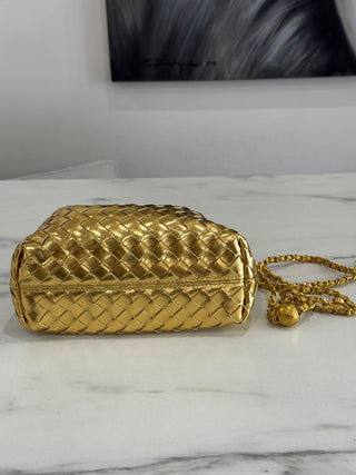 Rita Woven Dumpling Bag | Gold