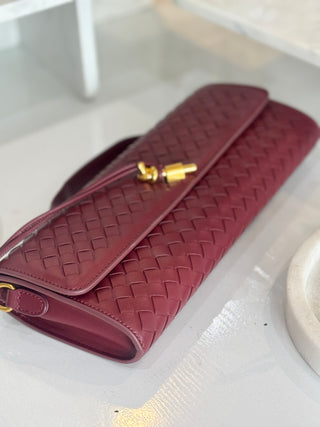 Paris Woven Clutch Bag | Burgundy