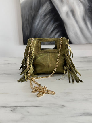 Dolly Iridescent Leather Hand Bag | Green
