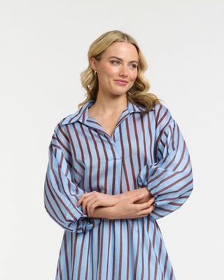 Striped Blouse | Blue Berry