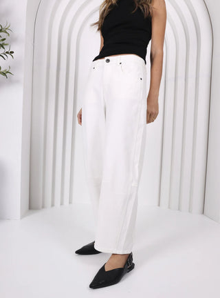 Toni Barrel Jeans | White