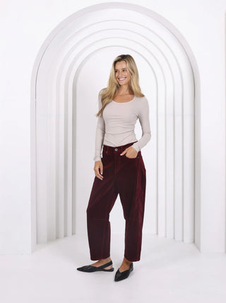 Toni Barrel Jeans Corduroy | Brunette