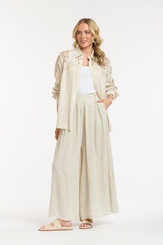 Lace Detailed Shirt | Natural