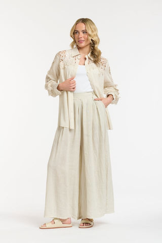 Lace Detailed Shirt | Natural