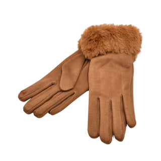 Faux Fur Gloves | Caramel