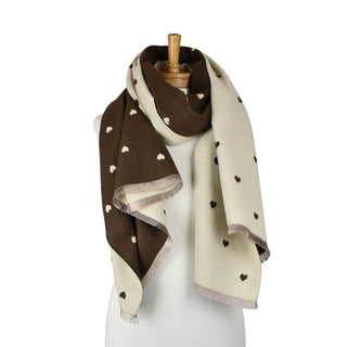 Heart Scarf | Chocolate Latte
