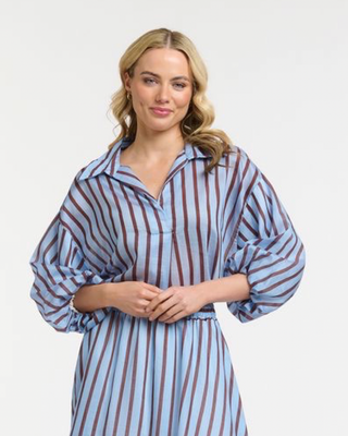 Striped Blouse | Blue Berry
