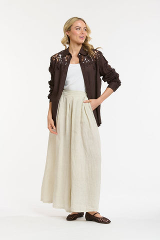 Lace Detailed Shirt | Chocolate