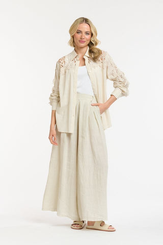 Lace Detailed Shirt | Natural