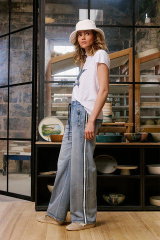 Glam Track Denim | Navy