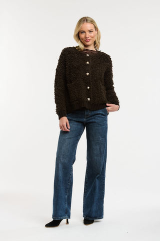 Popcorn Cardigan | Chocolate