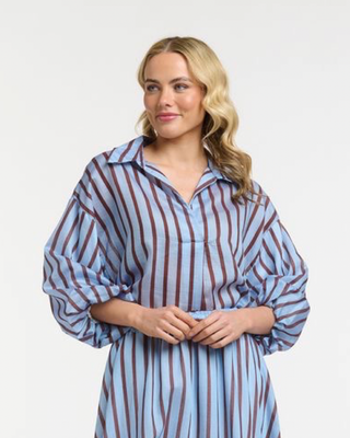 Striped Blouse | Blue Berry