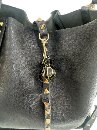 Studded Leather Handbag | Black