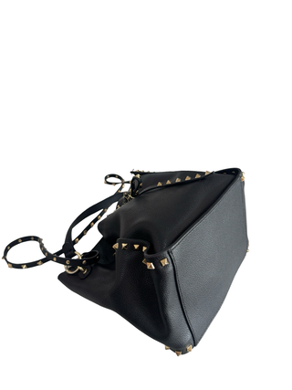 Studded Leather Handbag | Black
