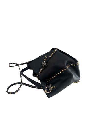 Studded Leather Handbag | Black